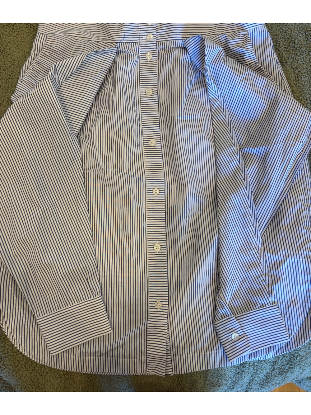 NWT Anthropologie Maeve Deconstructed Oxford Striped Tie-Front Midi Skirt - Picture 2 of 8